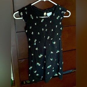 Old Navy girls black floral smock top dress size 8